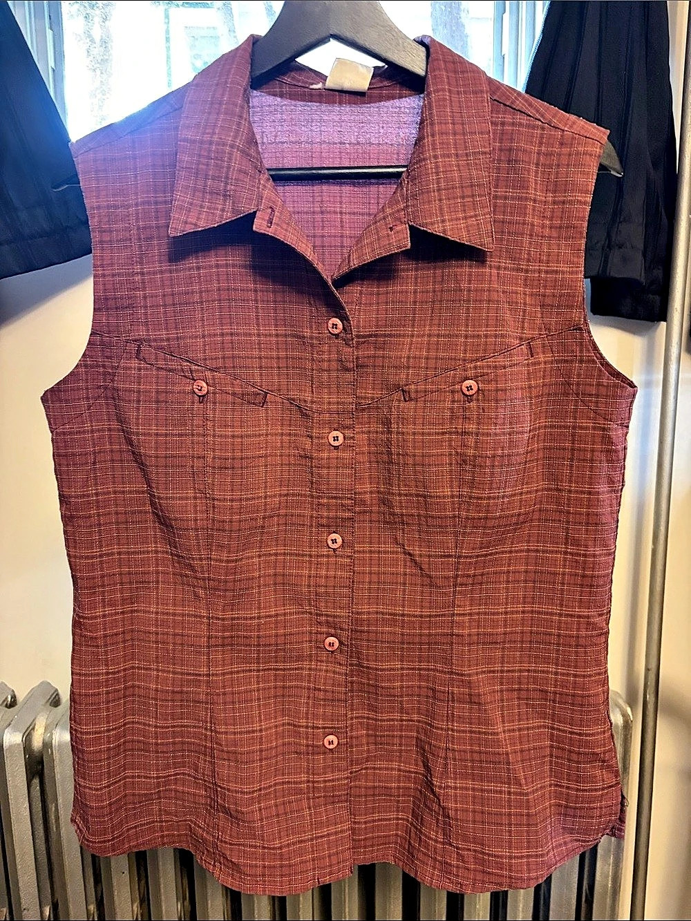 Vintage Mountain Equipment Co-op Plaid Sleeveless Button Down